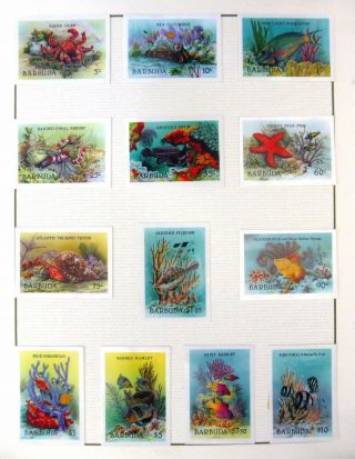 Barbuda 1987 Marine Life (13) Imperf Cromalin Proofs In Format Folder Salefp8435