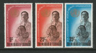 Trinidad & Tobago 1968 20th Anniv.  Of Who Set Sg 328 - 330 Mnh.