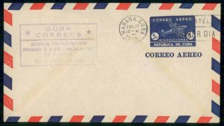 Habana Fdc 1949 Cover 5c Intl Air Mail Stamped Wwh82283