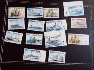 Barbados: 1994 Ships,  Set Of 14 Umm (mnh
