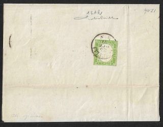 Sardinia Italy 5cts Sa 13ah On Cover 1859 Certificate Cv$ 11,  000