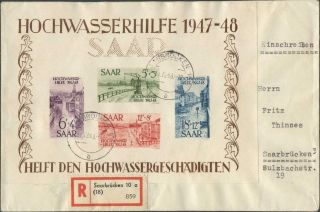 Germany,  Saarland,  M:block1 On The Registered Cover,  Hcv