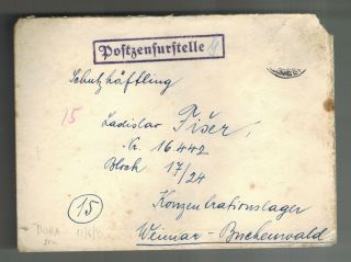 1944 Luftenberg Germany To Buchenwald Kz Concentration Camp Cover W/letter