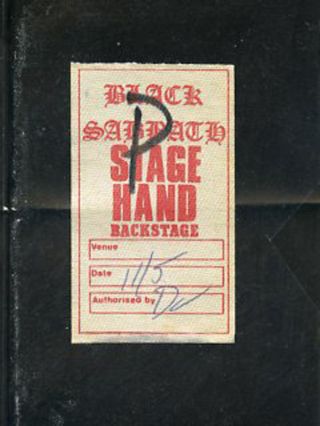 Black Sabbath 1983 - Satin Backstage Stagehand Pass - Authentic - Spectrum Phila