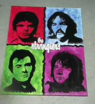The Stranglers.  Punk.  Hand Painted Canvas.  Ready To Hang 20 X 16 Ins,