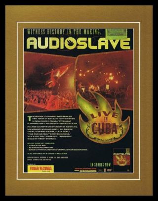 2005 Audioslave Live In Cuba Framed 11x14 Vintage Advertisement