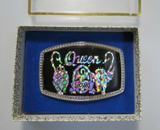Vintage Queen Tour 70’s? Prism Hologram Sticker Belt Buckle Queen