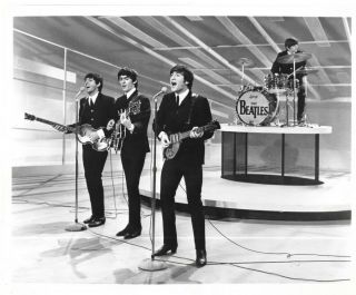 1964 The Beatles Ed Sullivan Show Press Promo Photo 8x10 Vintage