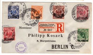 1900 German Offices In Turkey Cover Registered Constantinople - Berlin 6 Stamps