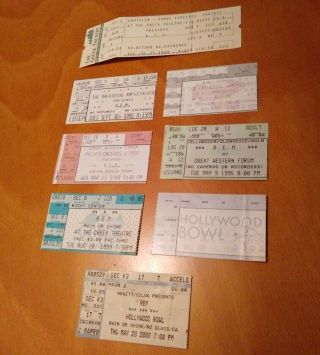 R.  E.  M.  8 Concert Ticket Stubs Los Angeles 1985 - 2008 Rem R E M R.  E.  M.