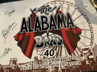 Back To The Bowery 2013 Tour Signed Poster By Alabama (874 Of 1500)