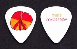 Pearl Jam Mike Mccready Peace Sign White Guitar Pick - 2013 Lightning Tour