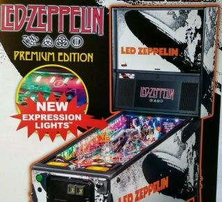 Led Zeppelin Pinball Flyer Art Print Hard Rock & Roll Music Premium Blimp Stern