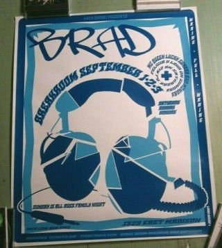 Brad Seattle Concert Poster Shawn Smith,  Regan Hagar,  Stone Gossard (pearl Jam)