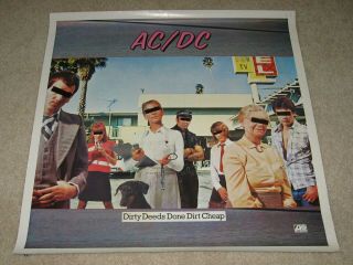 Ac/dc - Dirty Deeds,  Vintage,  Rare,  1980s In - Store Music Promo Poster