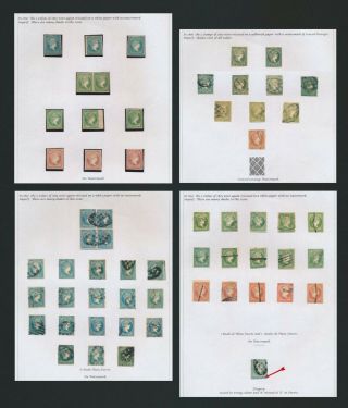 Spanish West Indies Stamps 1856 - 1857 4 Album Pages Early Isabella Inc 1857 Blk 4