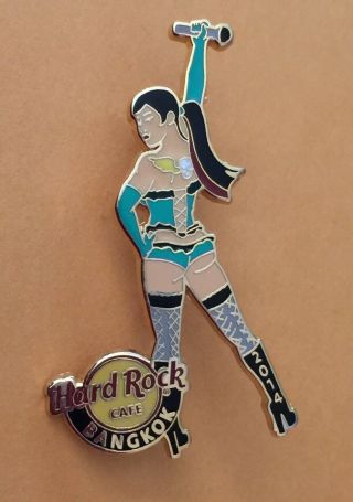 Hard Rock Cafe 2014 Bangkok Sexy Burlesque Girl In Bustier & Stockings & Mic Pin