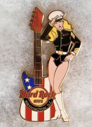 Hard Rock Cafe Washington Dc Sexy Blonde Pin Up Girl Marine Corps Pin 74923
