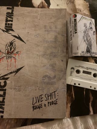 Metallica Live: Binge N Purge Booklet N Justice For All Cassette Tape Rare