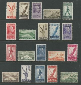 Italian East Africa,  Postage Stamp,  1 - 20 Hinged,  1938,  Jfz