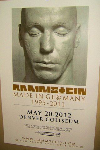 Rammstein Made In Gremany In Concert Show Poster Rp Denver Co May 20th 2012
