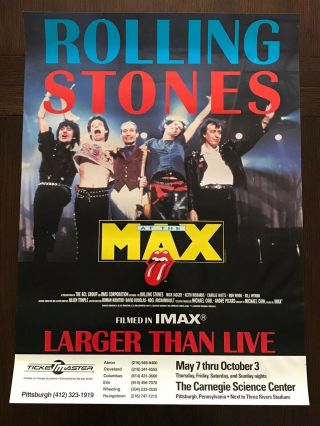 Rolling Stones At The Max Poster - Pittsburgh Pa.  18” X 25”