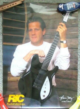 Rare Vtg 33 X 24 Rickenbacker Guitar Glenn Frey Limited Poster England