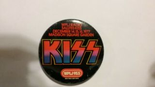 Kiss Wplj 95.  5fm Ny Radio Station December 1977 Madison Square Garden Pin Rare