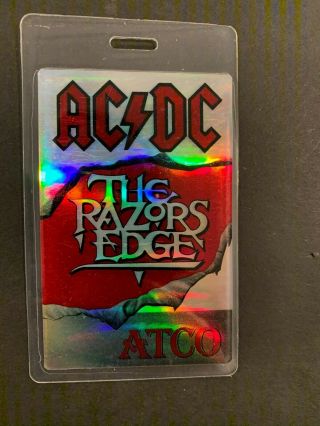 Ac/dc Fly The Razors Edge Atco Back Stage Pass Laminated