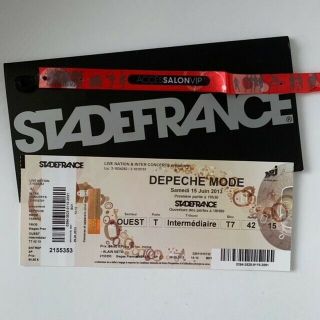 Depeche Mode - Vip Concert Ticket - 15th June 2013 Stade De France,  Paris