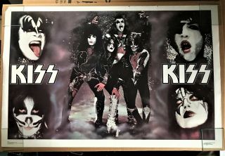 Kiss Group Photo Shot Vintage Poster 1977 (iron Maiden,  Metallica,  Ozzy,  Slayer)