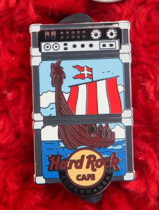 Hard Rock Cafe Pin Copenhagen Amp Series Europe Viking Ship Boat Flag Denmark