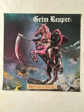 Grim Reaper 1984 Promo Poster See You In Hell Heavy Thrash Speed Metal Music