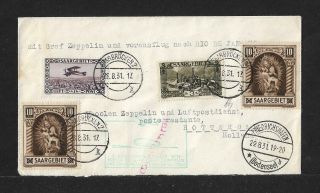 Zeppelin Saar To Brazil Via Netherlands Redirected Air Mail Cover 1931