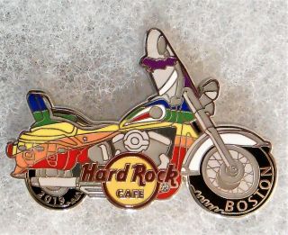 Hard Rock Cafe Boston Rainbow Colored Motorcycle Pride Pin 500658