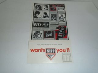 Kiss Army 1978 Double Platinum Merchandise Mail Order Form - Vintage Aucoin