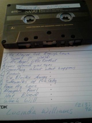 Lucinda Williams Demo Tape 1990 Appx 12 Songs First Generation Rare