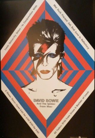David Bowie Poster - Fantastic Concert Promo Live Leeds University 1973 Re - Print