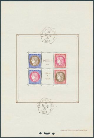 France - 1937 Pexip Stamp Exhibition Sheetlet Of 4,  – Michel Block 3