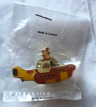 The Beatles Yellow Submarine Rare Promo Butterfly Clutch Lapel Pin