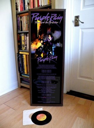 Prince Purple Rain Promotional Poster Lyric Sheet,  Corvette,  1999,  When Doves