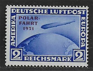 Dt.  Reich 2 M.  Zeppelin Polarfahrt 1931 Mnh Cv $ 1,  680.  -