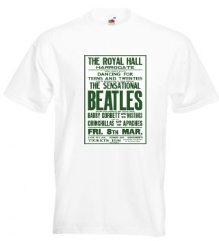 The Beatles Concert Poster T Shirt Harrogate 1963 John Lennon Paul Mccartney
