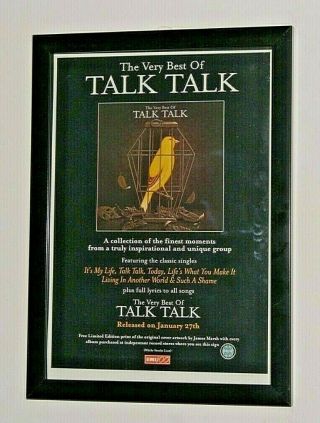 Talk Talk Framed A4 Rare 1997 `very Best Of` Album Band Promo Poster