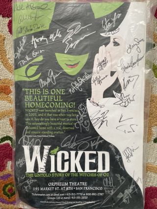 Wicked Signed Poster 2010 San Francisco Cast