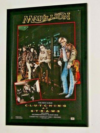 Marillion Framed A4 1987 `clutching At Straws` Album Band Promo Poster