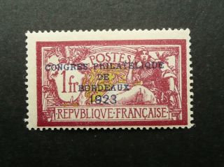 France 1923 Bordeaux Philatelic Congress 1fr Franc Stamp - Mnh - See