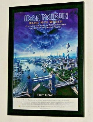 Iron Maiden Framed A4 2000` Brave World` Album Band Promo Poster