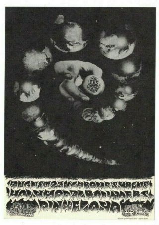 Pink Floyd Crome Cyrcus 1968 Avalon Ballroom Family Dog Postcard Fd - 131 N/m B - 2