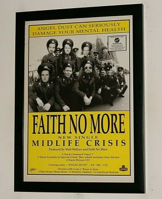 Faith No More Framed A4 1992 Midlife Crisis Single Band Promo Poster
